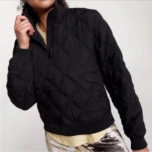 Calia Quilted 1/2 Zip Pullover Black Jacket S